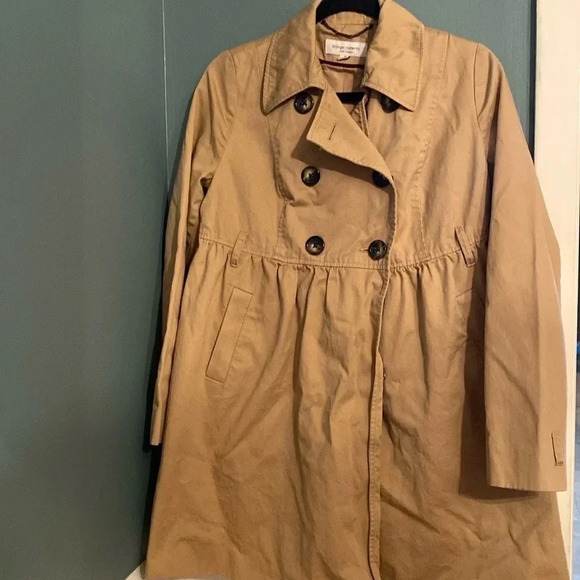 Liz Lange Maternity - for Target - khaki trench coat - size small - front button - Picture 1 of 8